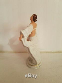 Antique Art Deco Continental Dresden German Porcelain Lady Dancer Figurine