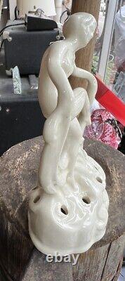 Antique Art Deco Dancing Lady Flapper CeramicFlower Frog Statue 6 Unique