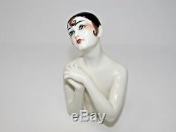 Antique Art Deco Dressel & Kister Half Doll Pierrette Large 6 Porcelain