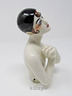 Antique Art Deco Dressel & Kister Half Doll Pierrette Large 6 Porcelain