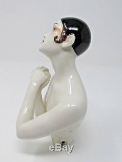 Antique Art Deco Dressel & Kister Half Doll Pierrette Large 6 Porcelain