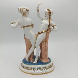 Antique Art Deco E. A. Muller German Porcelain Ladies Women Figurine Figure RARE