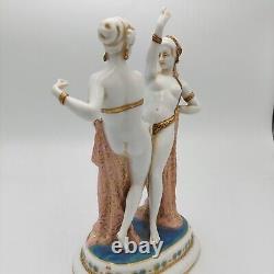 Antique Art Deco E. A. Muller German Porcelain Ladies Women Figurine Figure RARE