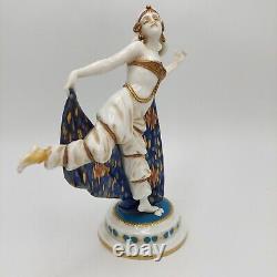 Antique Art Deco E. A. Muller German Porcelain Lady Woman Figurine Figure