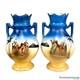 Antique Art Deco Egyptian Desert Porcelain Urn Vase A Pair