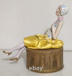 Antique Art Deco Figure Porcelain Figure Brand on Dress WRLYREUX