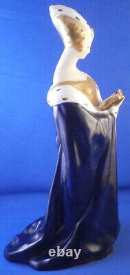 Antique Art Deco French Porcelain Medieval Queen Figurine Figure Porzellan Figur