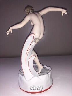 Antique Art Deco Galluba Hoffman Nude Lady Woman Dancer Flapper German Figurine