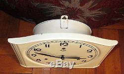 Antique Art Deco German Junghans Kitchen Desktop And Wall Porcelain Clock Watch