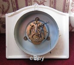 Antique Art Deco German Junghans Kitchen Desktop And Wall Porcelain Clock Watch