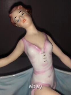 Antique Art Deco German Lady Woman Ballerina Dancer Porcelain Figurine Figure