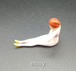 Antique Art Deco German Nude Bathing Beauty Flapper Mini Figurine Very Nice