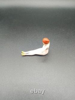 Antique Art Deco German Nude Bathing Beauty Flapper Mini Figurine Very Nice