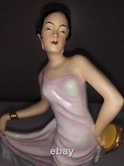 Antique Art Deco German Porcelain Lady Woman Dancer Ballerina Figurine Figure