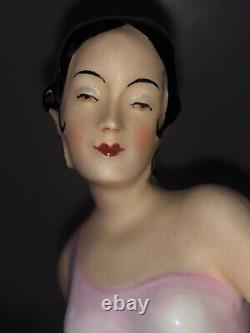 Antique Art Deco German Porcelain Lady Woman Dancer Ballerina Figurine Figure