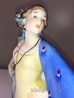 Antique Art Deco German Porcelain Lady Woman Figurine Figure E. A. Muller Dresden