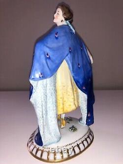 Antique Art Deco German Porcelain Lady Woman Figurine Figure E. A. Muller Dresden