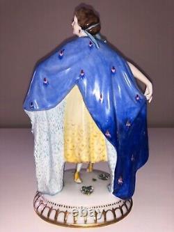 Antique Art Deco German Porcelain Lady Woman Figurine Figure E. A. Muller Dresden