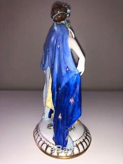 Antique Art Deco German Porcelain Lady Woman Figurine Figure E. A. Muller Dresden