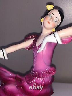 Antique Art Deco German Porcelain Lady Woman Flapper Dancer Figurine Figure