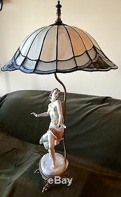 Antique Art Deco German Rosenthal Porcelain Figurine Lamp