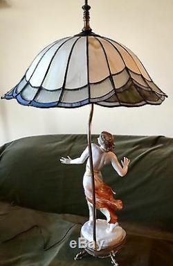 Antique Art Deco German Rosenthal Porcelain Figurine Lamp