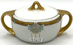 Antique Art Deco Gilded Rosenthal Selb RS Teapot Cream Sugar Canister Porcelain