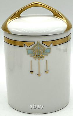 Antique Art Deco Gilded Rosenthal Selb RS Teapot Cream Sugar Canister Porcelain