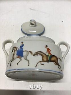 Antique Art Deco Gio Ponti for Richard Ginori Porcelain Equestrian Sugar Dish