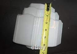 Antique Art Deco Glass Porcelain Skyscraper Ceiling Light Fixture Bath kitchen