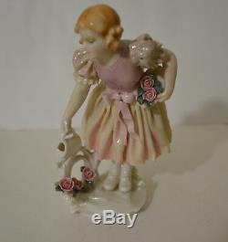 Antique Art Deco Karl Ens Germany Porcelain Girl Watering Figurine