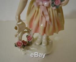 Antique Art Deco Karl Ens Germany Porcelain Girl Watering Figurine