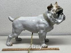 Antique Art Deco Nouveau Pug Bulldog Ernst Bohne Dresden Porcelain Boudoir Lamp