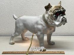 Antique Art Deco Nouveau Pug Bulldog Ernst Bohne Dresden Porcelain Boudoir Lamp