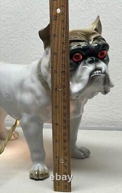 Antique Art Deco Nouveau Pug Bulldog Ernst Bohne Dresden Porcelain Boudoir Lamp