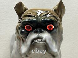 Antique Art Deco Nouveau Pug Bulldog Ernst Bohne Dresden Porcelain Boudoir Lamp