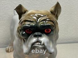 Antique Art Deco Nouveau Pug Bulldog Ernst Bohne Dresden Porcelain Boudoir Lamp