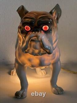 Antique Art Deco Nouveau Pug Bulldog Ernst Bohne Dresden Porcelain Boudoir Lamp