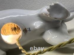 Antique Art Deco Nouveau Pug Bulldog Ernst Bohne Dresden Porcelain Boudoir Lamp