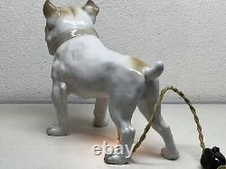 Antique Art Deco Nouveau Pug Bulldog Ernst Bohne Dresden Porcelain Boudoir Lamp