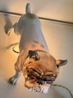 Antique Art Deco Nouveau Pug Bulldog Ernst Bohne Dresden Porcelain Boudoir Lamp