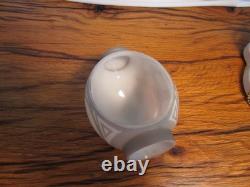 Antique Art Deco PORCELAIN BATHROOM LIGHT FIXTURE, SCONCE with Unique Glass Shade