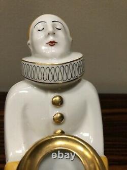Antique Art Deco Pierrot Porcelain Oil Warmer