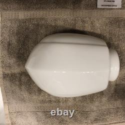 Antique Art Deco Porcelain Bathroom Milk Glass Shade, 1930s
