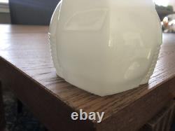Antique Art Deco Porcelain Bathroom Milk Glass Shade, 1930s