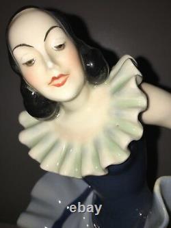 Antique Art Deco Porcelain Dancer Ballerina Lady Woman Figurine Figure Pierrette