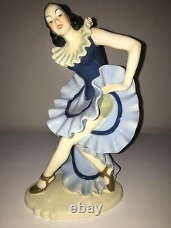 Antique Art Deco Porcelain Dancer Ballerina Lady Woman Figurine Figure Pierrette