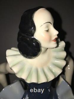 Antique Art Deco Porcelain Dancer Ballerina Lady Woman Figurine Figure Pierrette