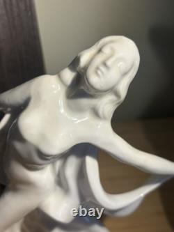 Antique Art Deco Porcelain Dancing Lady Figurine Made In Japan 1920s
