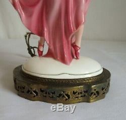 Antique Art Deco Porcelain Dancing Lady Lamp